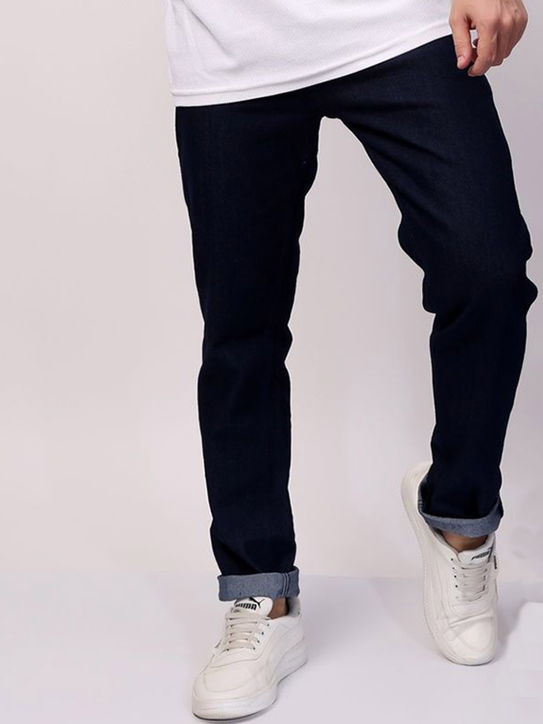 

EDITLOOK Men Comfort Slim Fit Jeans, Navy blue