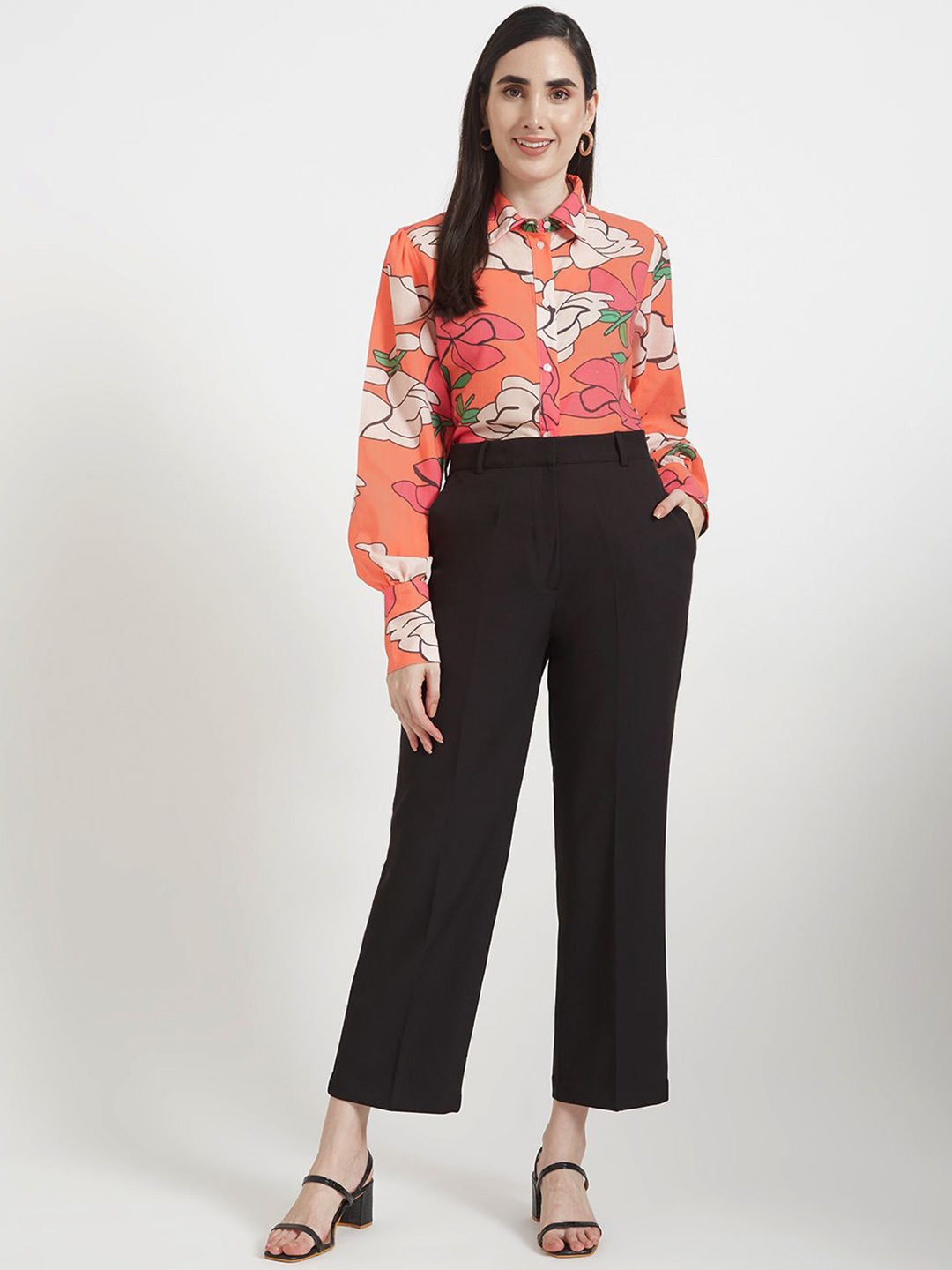 

AMSWAN Women Classic Floral Opaque Printed Casual Shirt, Multi