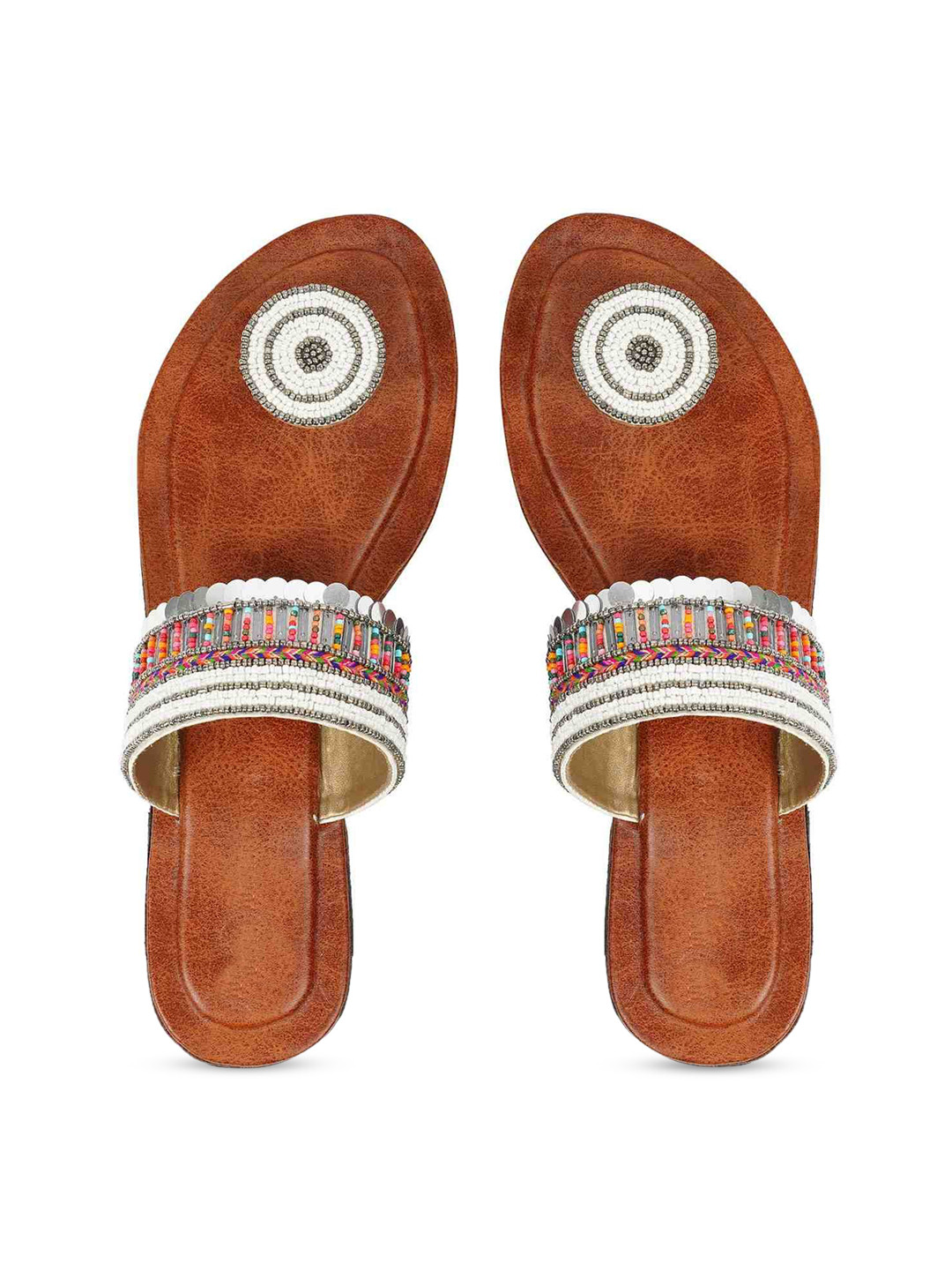 

JUTTIESMAKER Women Embellished One Toe Flats, White