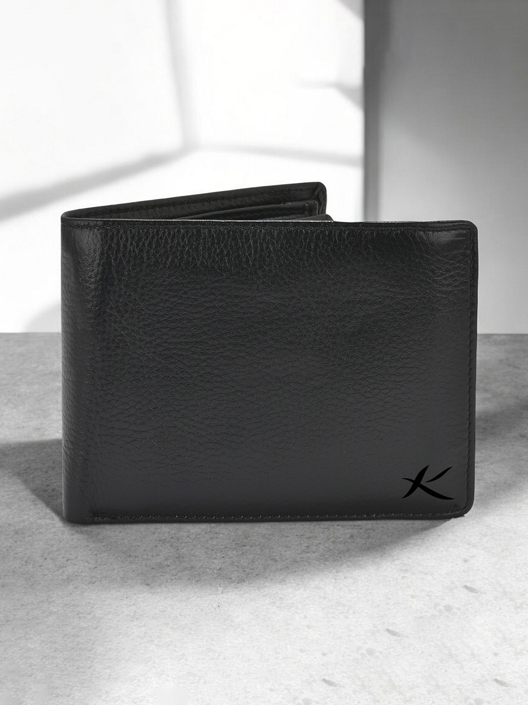 

Kastner Men Textured Leather Two Fold Wallet, Black