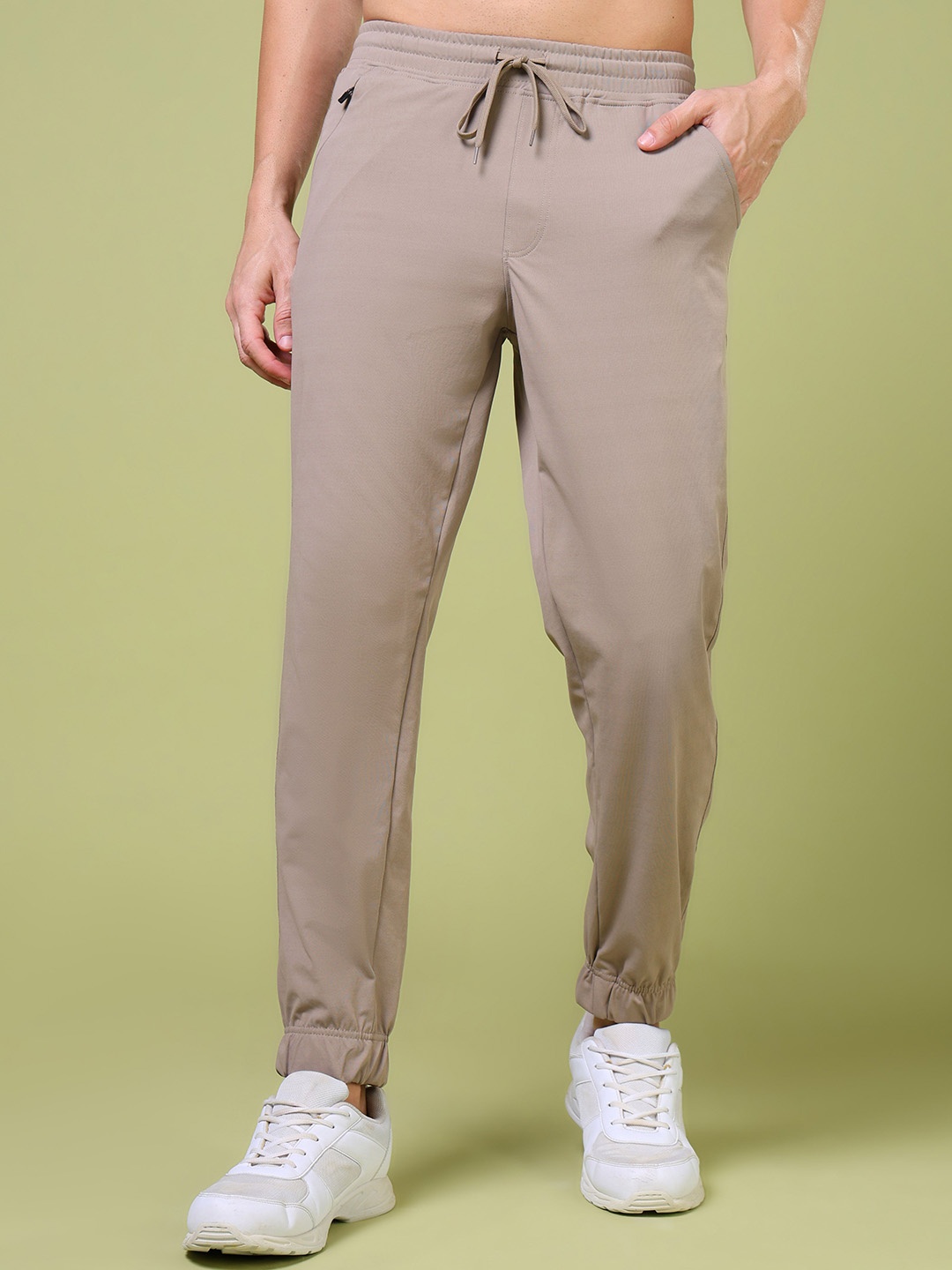 

Technosport Men Solid Relaxed Fit Sports Joggers with Elasto Plus, Khaki