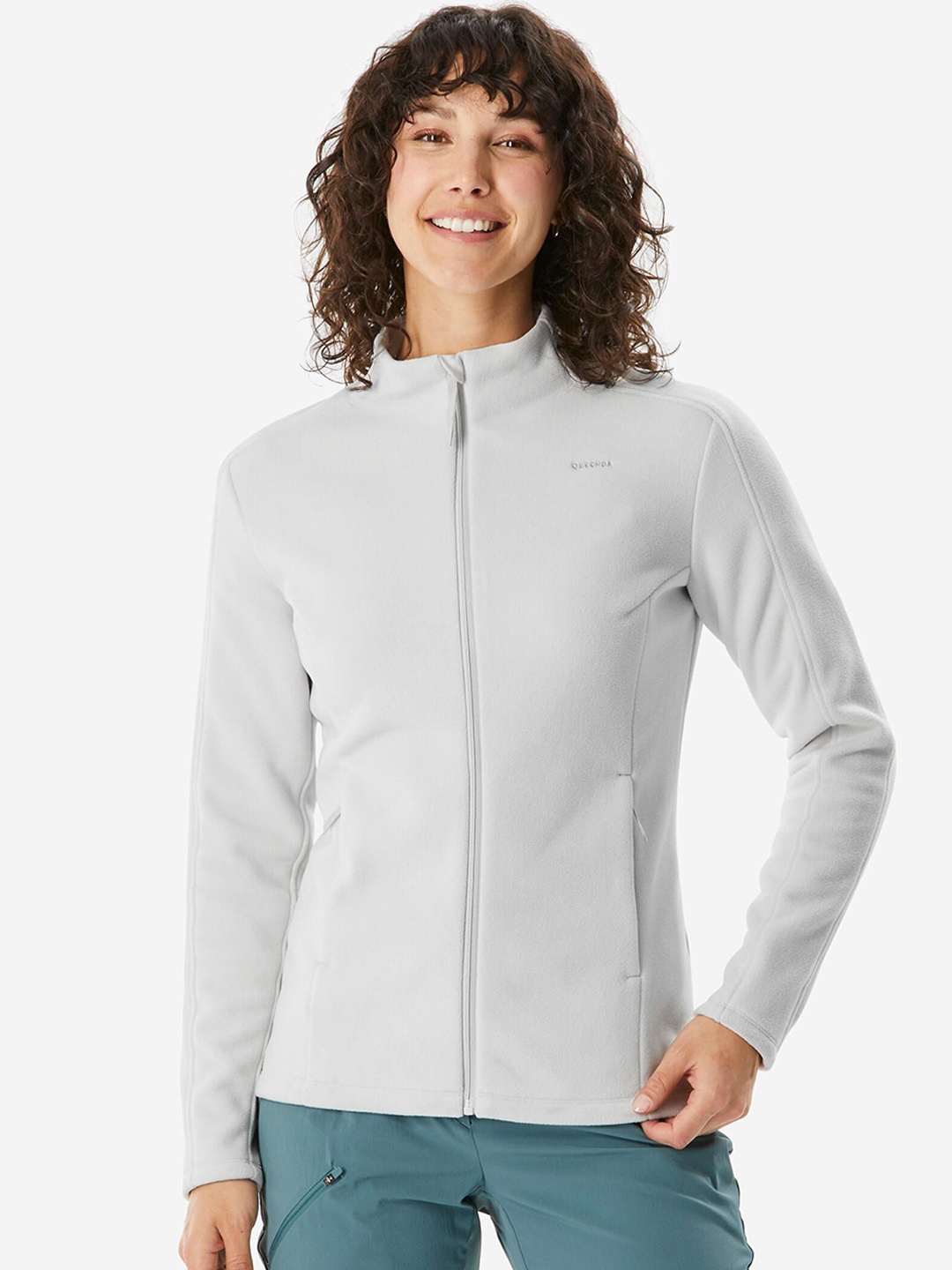 

Quechua By Decathlon Women Mock Collar Long Sleeve Sporty Jacket, Grey
