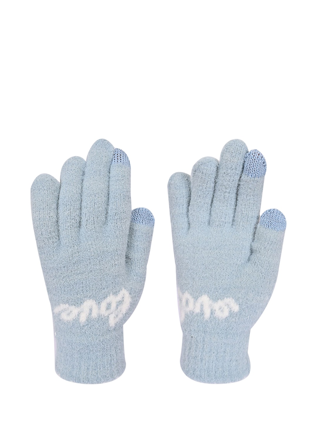 

LOOM LEGACY Women Acrylic Winter Gloves, Turquoise blue