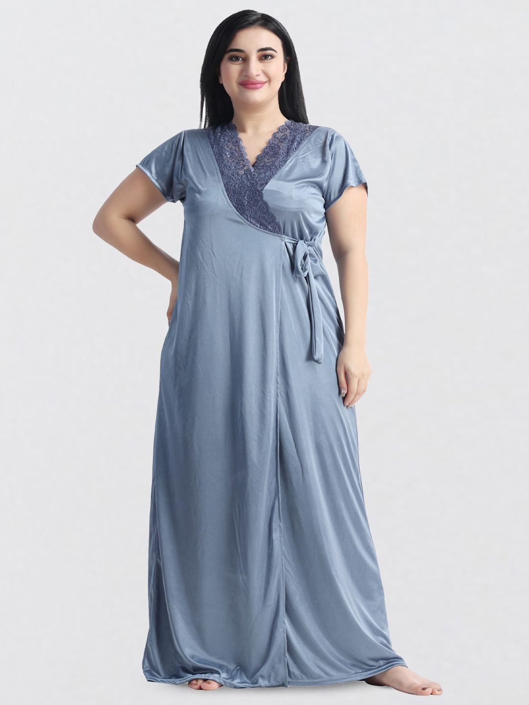 

NIGHT KEYS Maxi Nightdress, Grey