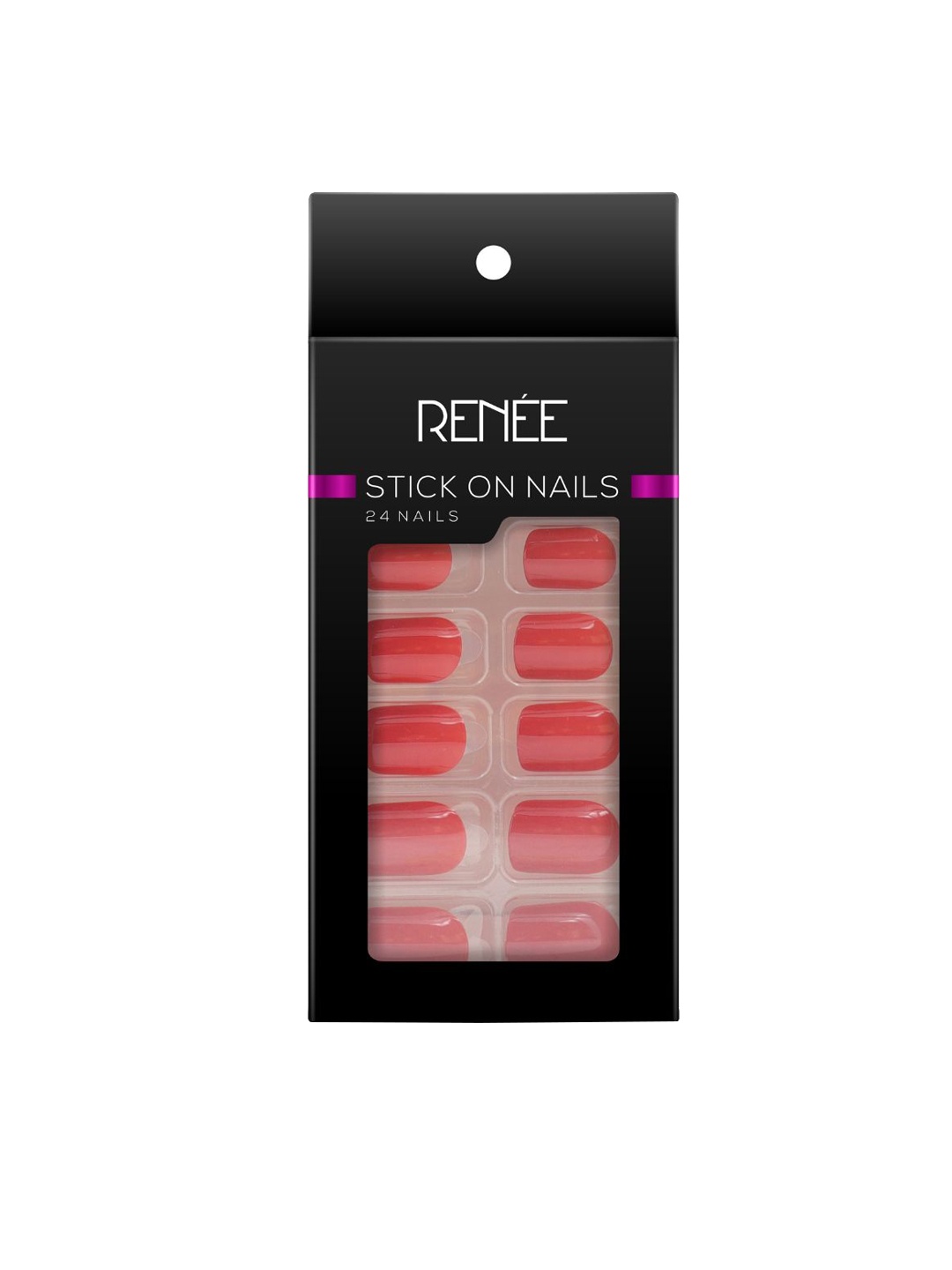

RENEE Set of 24 Stick On Nails - BN 07, Orange