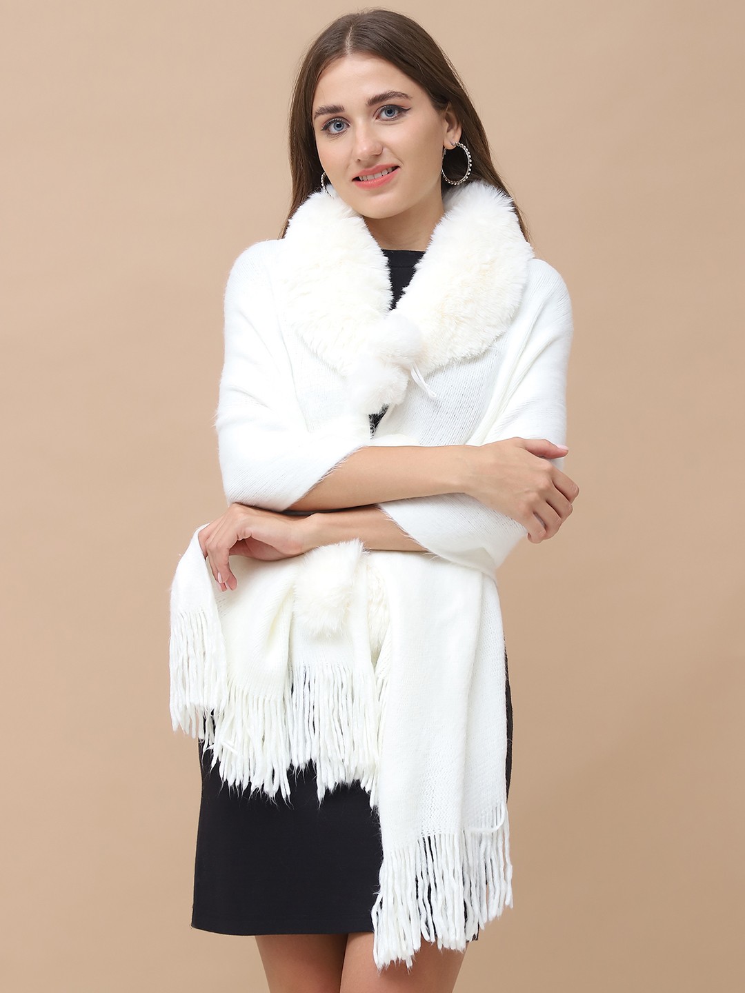 

ELLIS Women Solid Mufflers, White