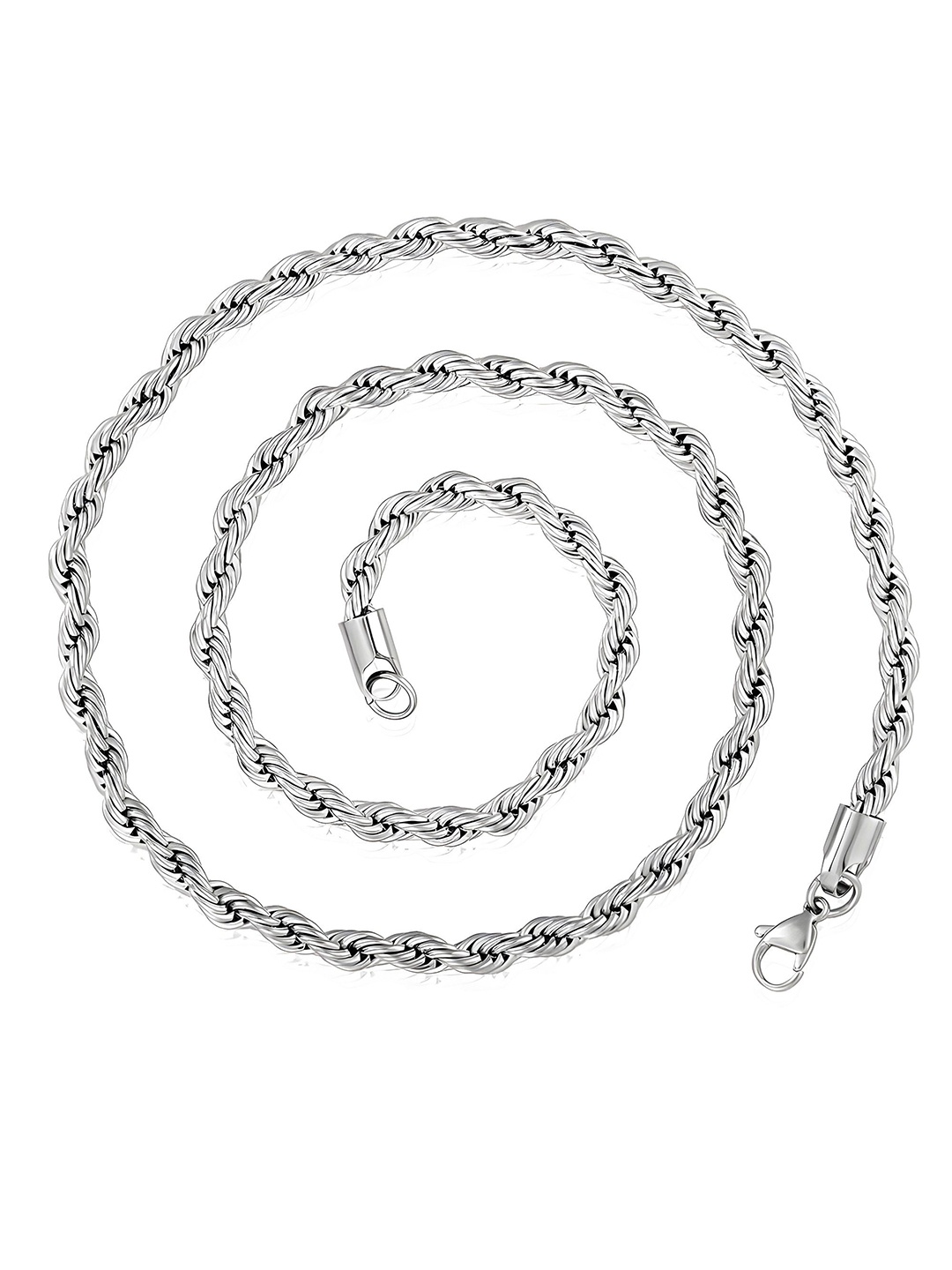 

Minprice Men Stainless Steel Silver-Plated Link Chain