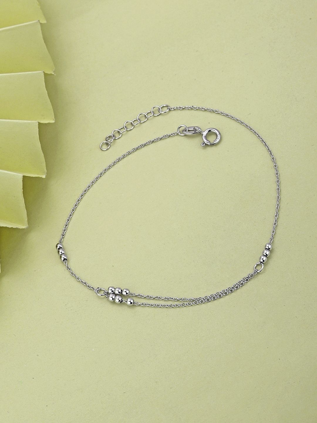 

Sangria Rhodium-Plated 925 Sterling Silver Multi-Strand Anklet