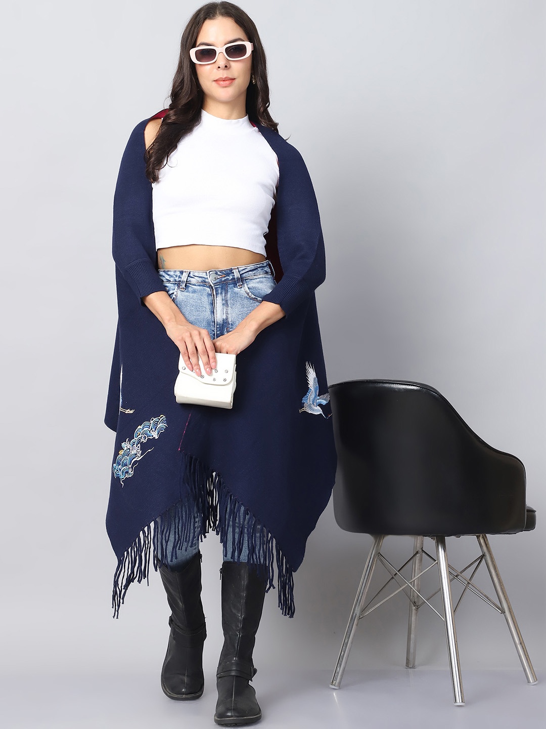 

ELLIS Women Abstract Printed Acrylic Mufflers, Blue