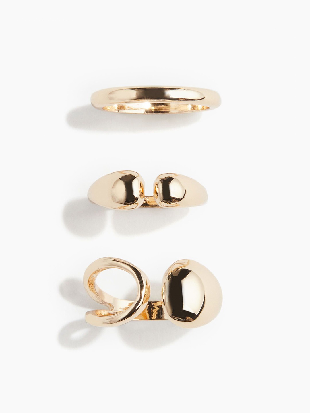 

H&M Men 3-Pack Rings, Gold