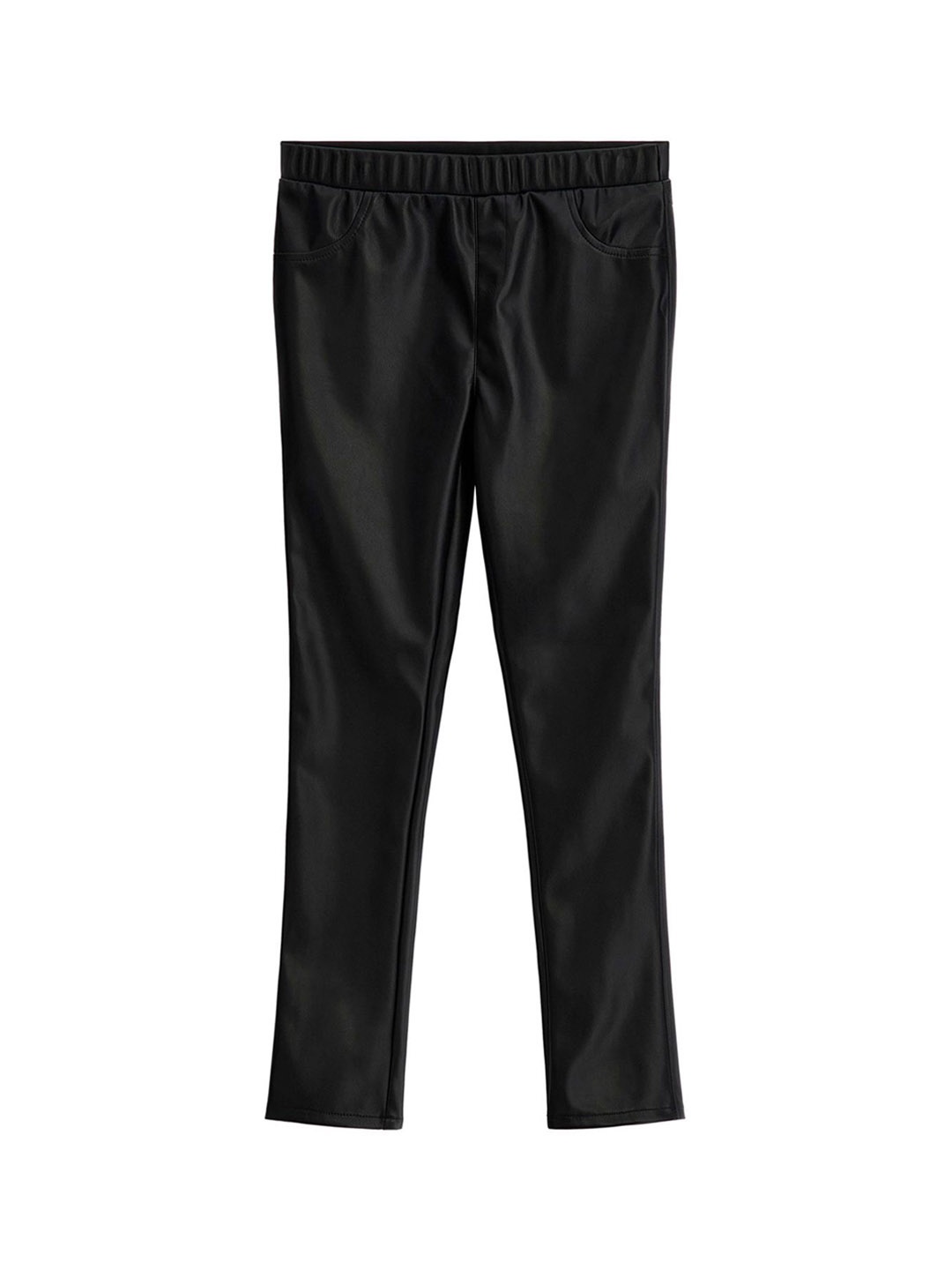 

GUESS kids Girls PU Regular Fit Mid-Rise Regular Trouser, Black