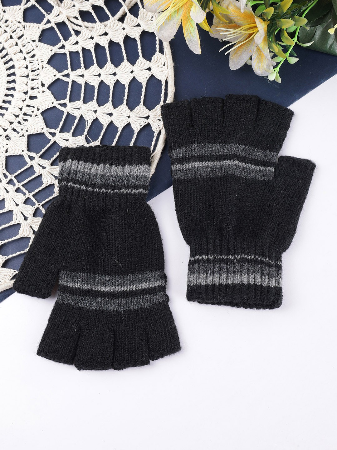 

ELLIS Unisex Patterned Winter Gloves, Black