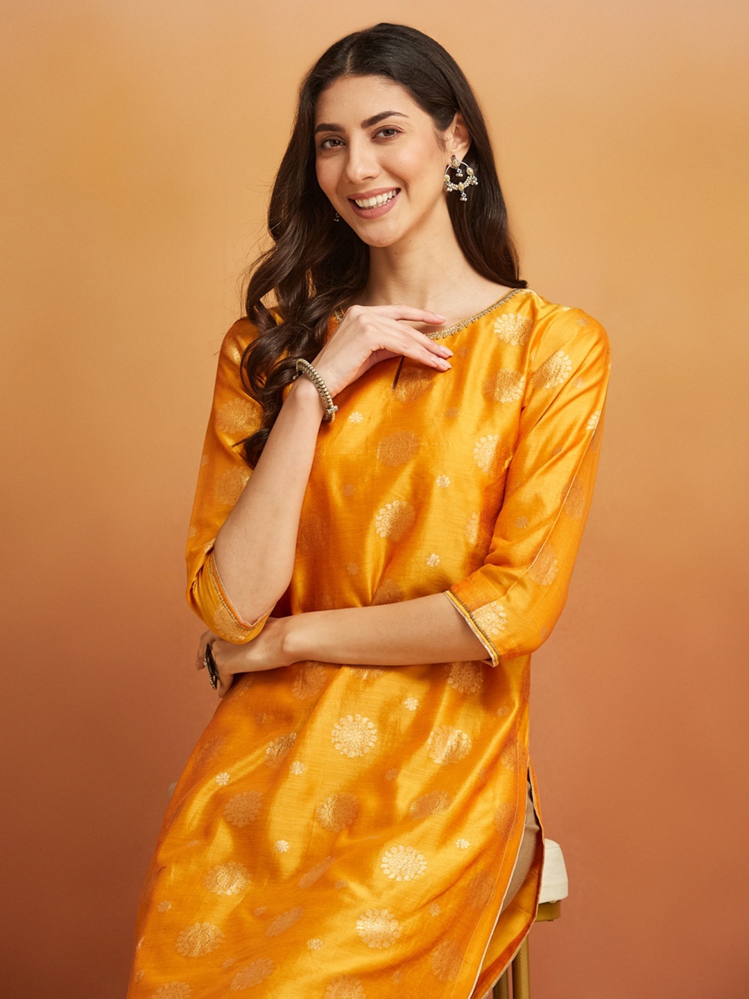 

Fabindia Women Kurta, Yellow