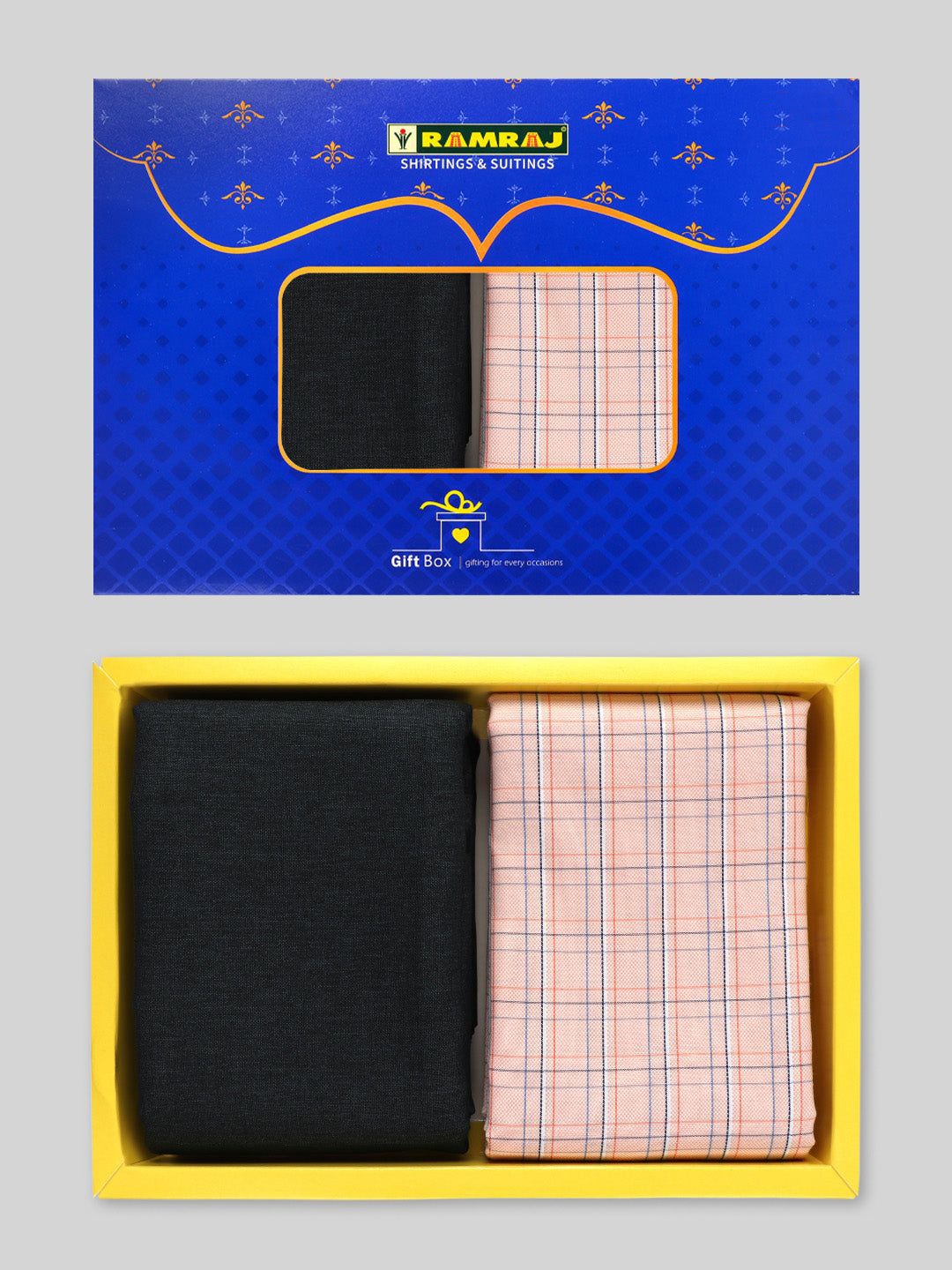 

Ramraj Men Checked Cotton Shirt and Trousers Clothing Fabric, Orange