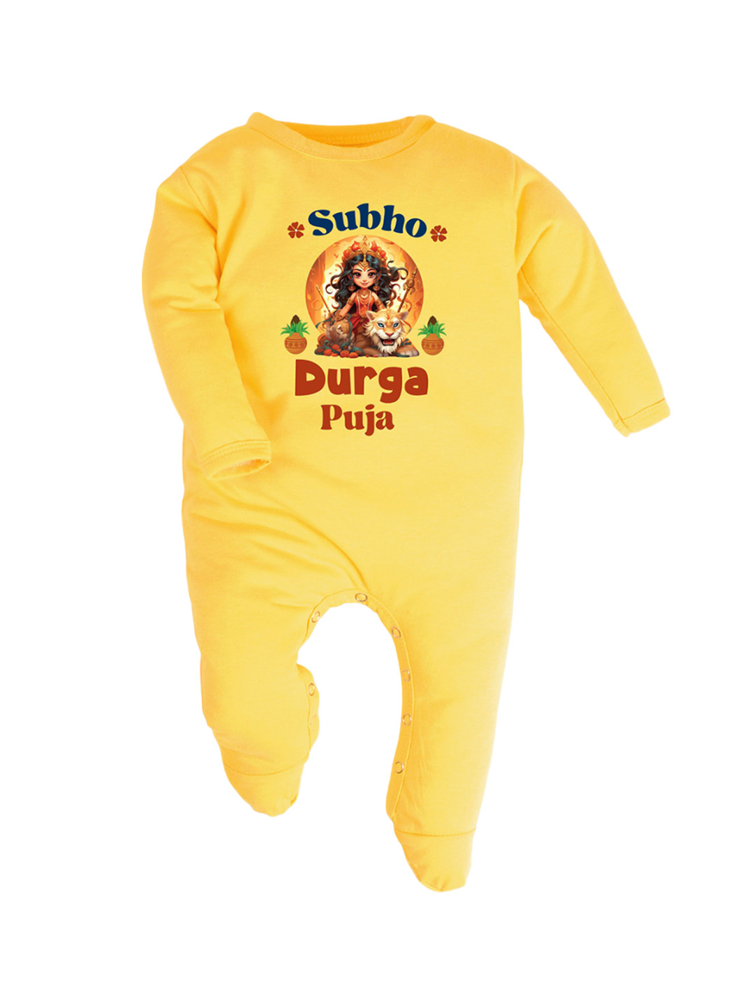 

FFLIRTYGO Infants Printed Cotton Sleepsuits, Yellow