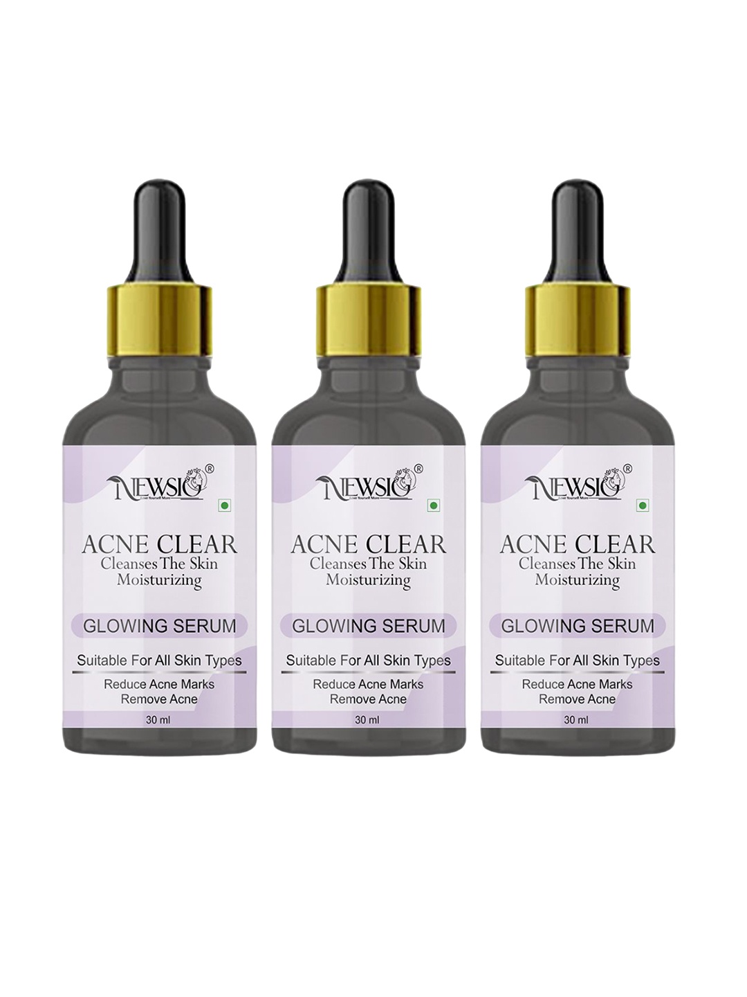 

Newsio Set Of 3 Anti Acne Serum - 30ml Each, Transparent