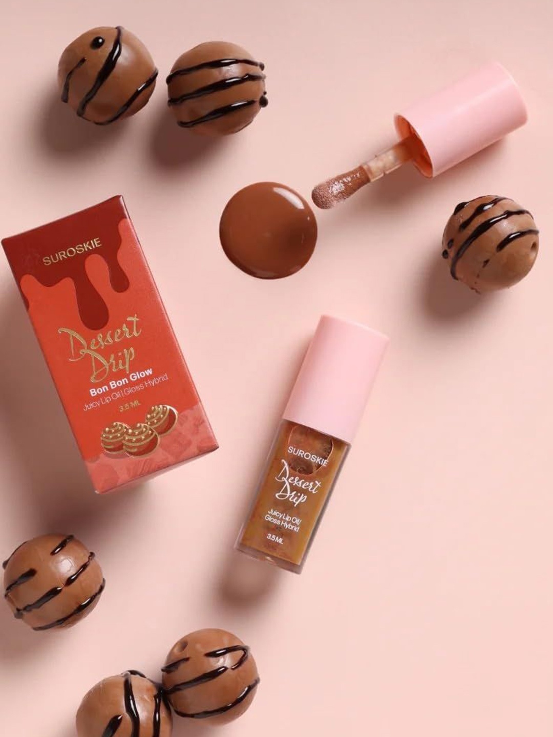 

SUROSKIE Dessert Drip Lip Gloss -3.5ml- Bon Bon Gloss, Brown