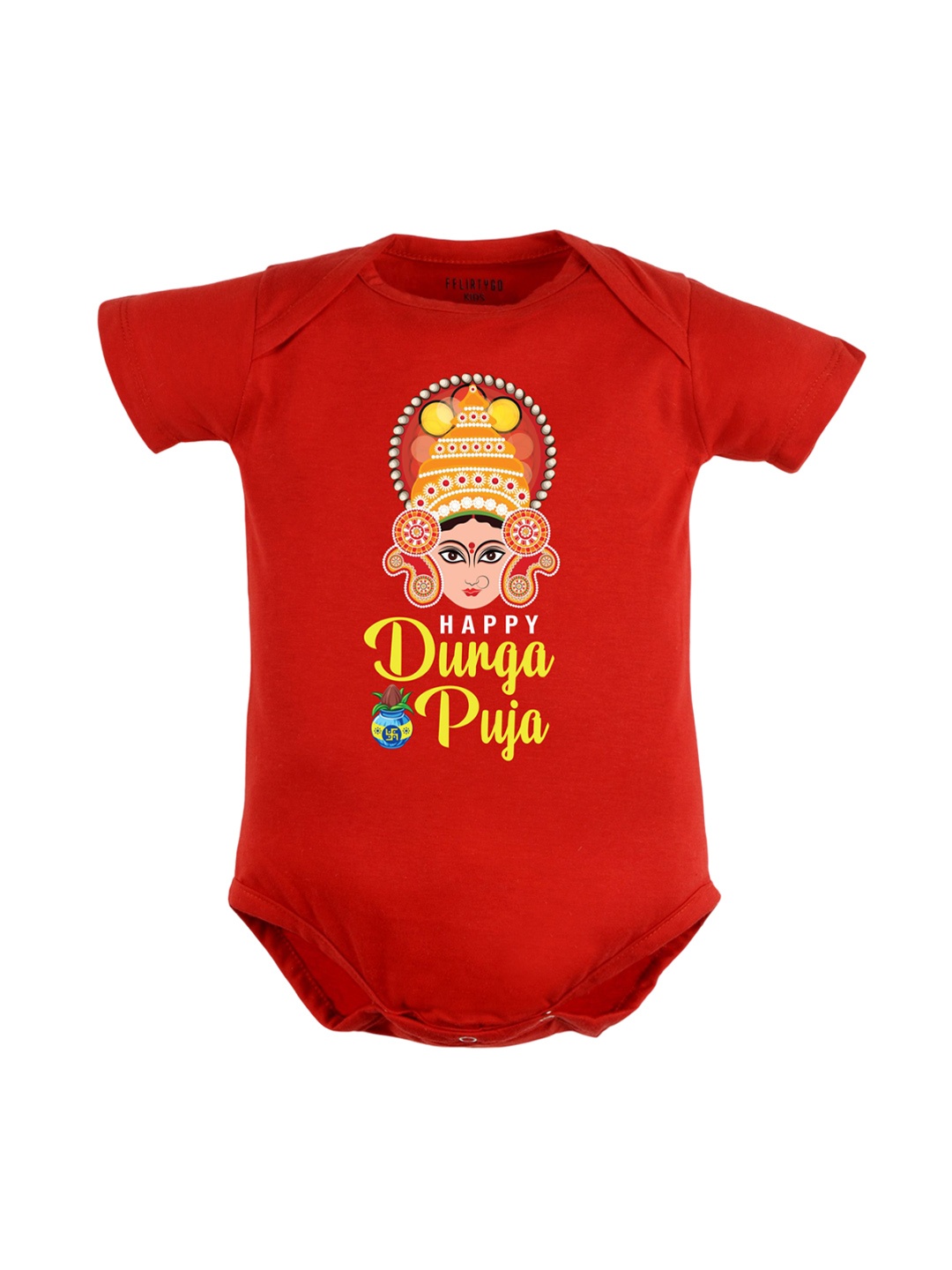 

FFLIRTYGO Infants Printed Pure Cotton Bodysuit, Red