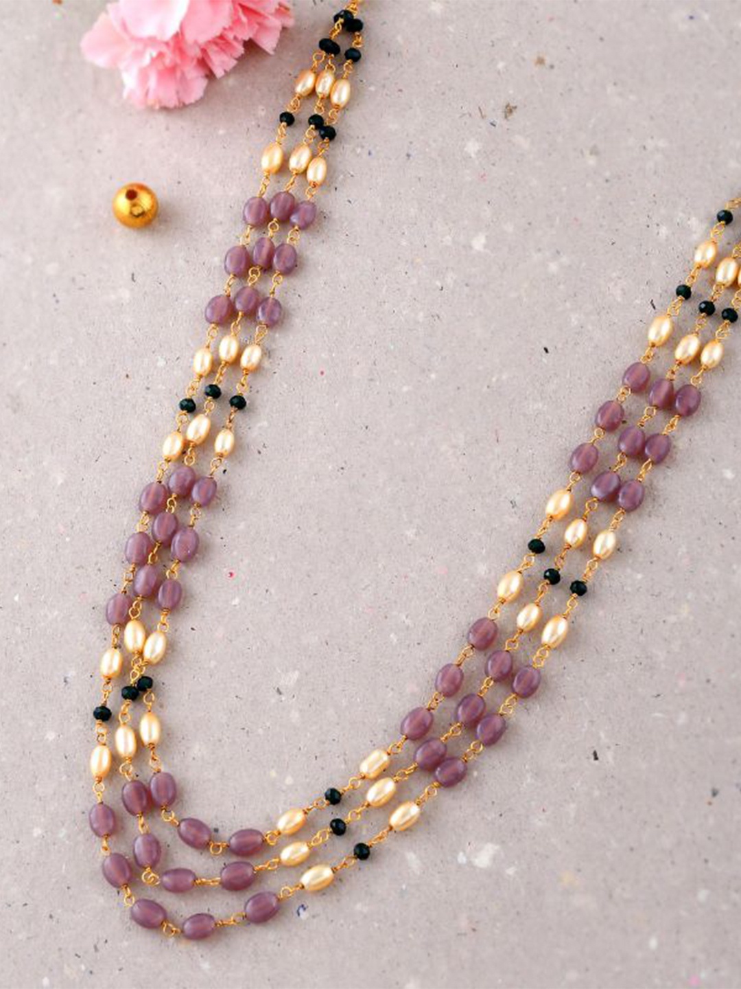 

DASTOOR Gold-Plated Beaded Layered Necklace