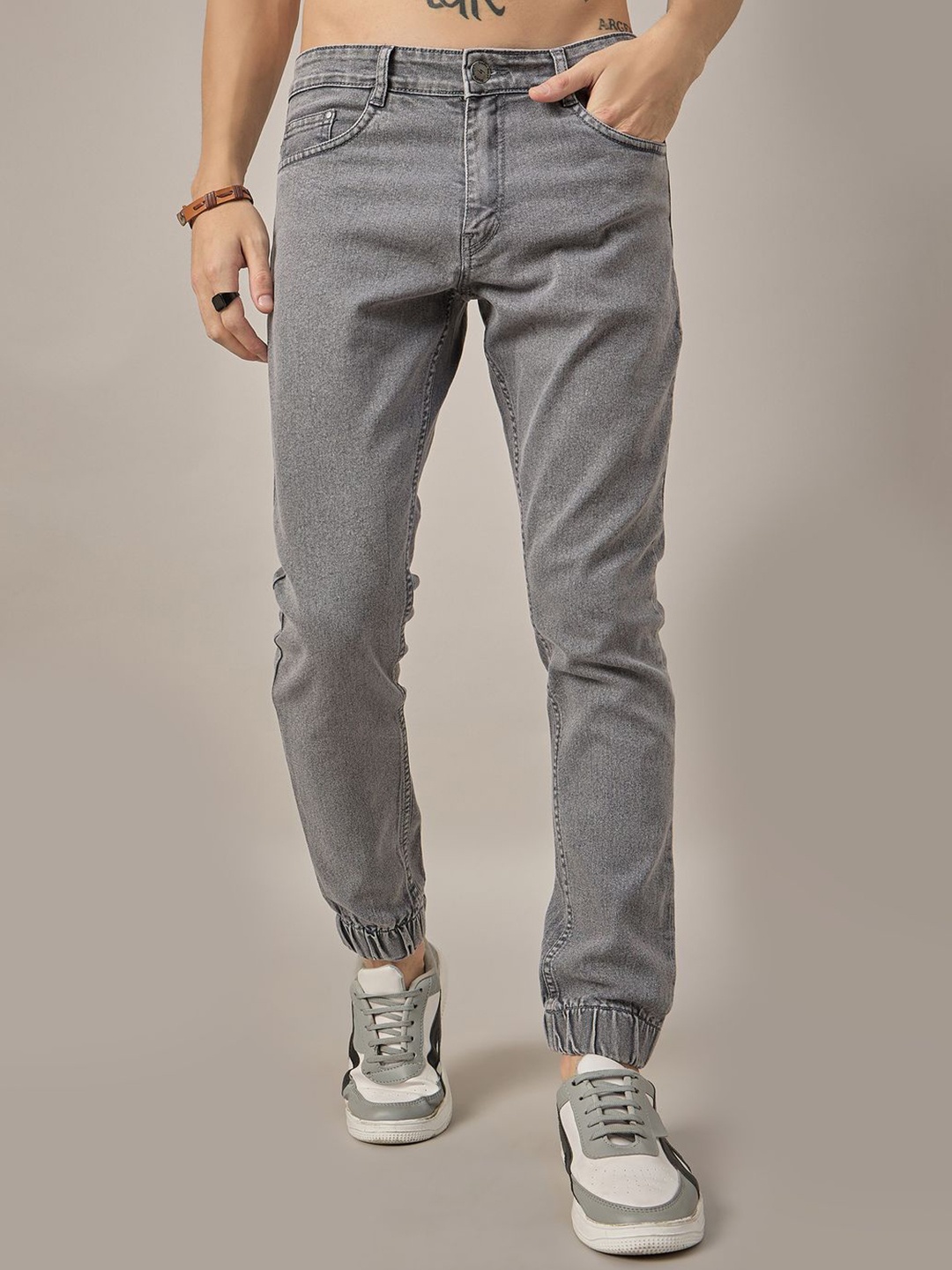 

STUDIO NEXX Men Jogger Stretchable Jeans, Grey