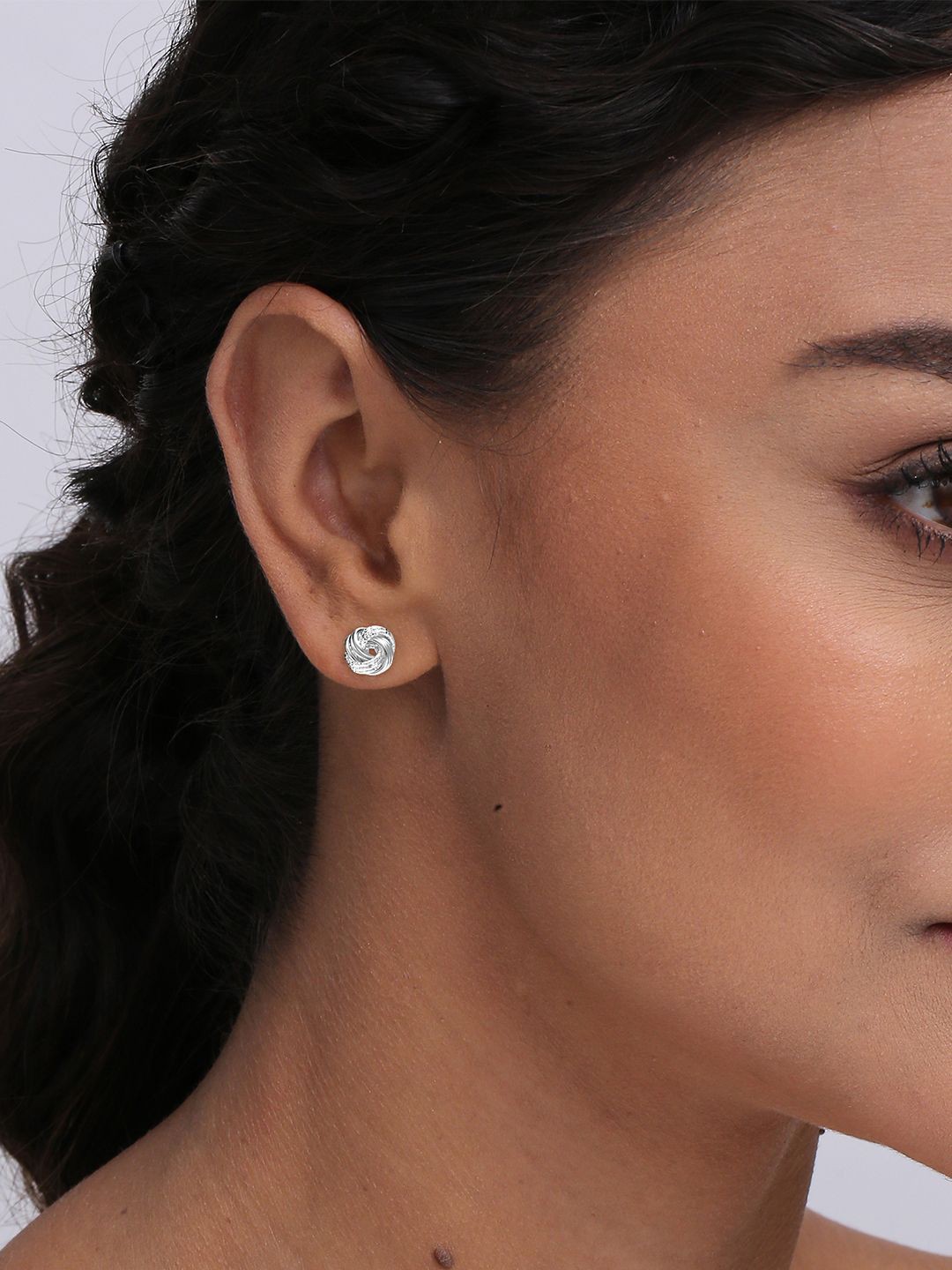 

LeCalla Contemporary Studs Earrings, Silver