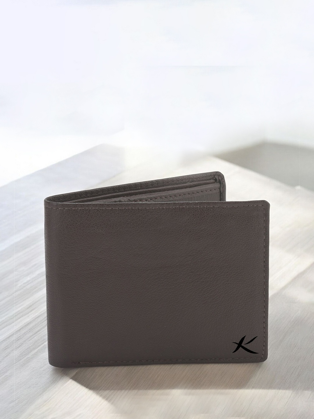 

Kastner Men Textured Cut Work Leather Two Fold Wallet, Brown
