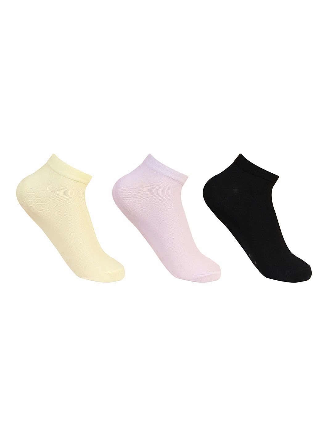 

Bonjour Women Pack Of 3 Ankle-Length Socks, Black