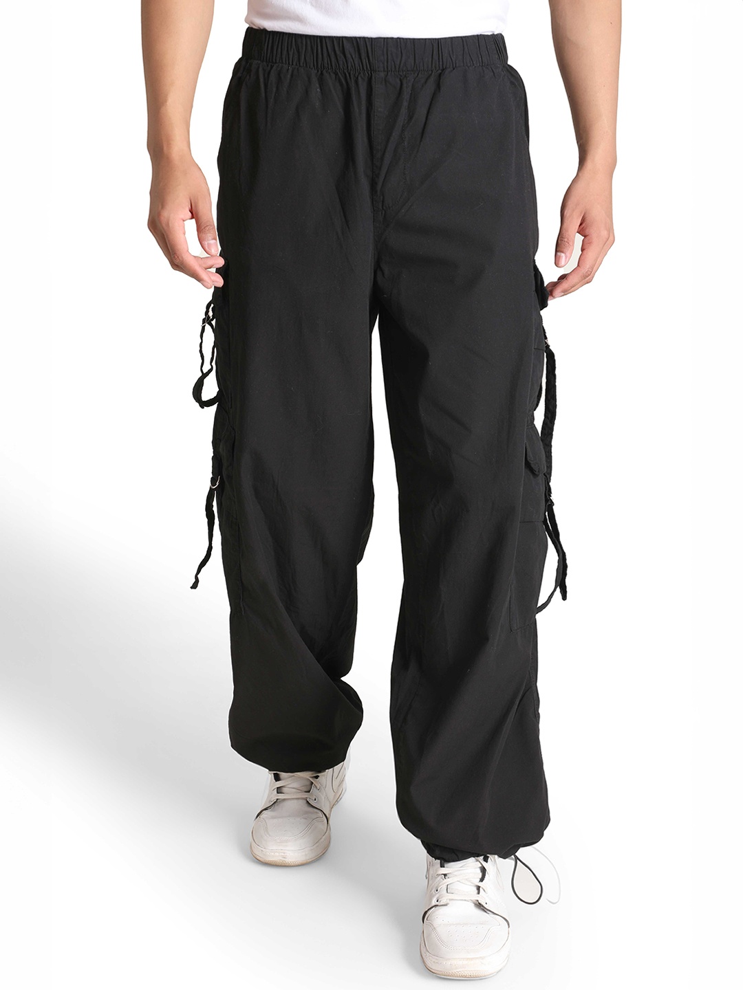 

The Roadster Lifestyle Co. Pure Cotton Loose-Fit Trousers, Black