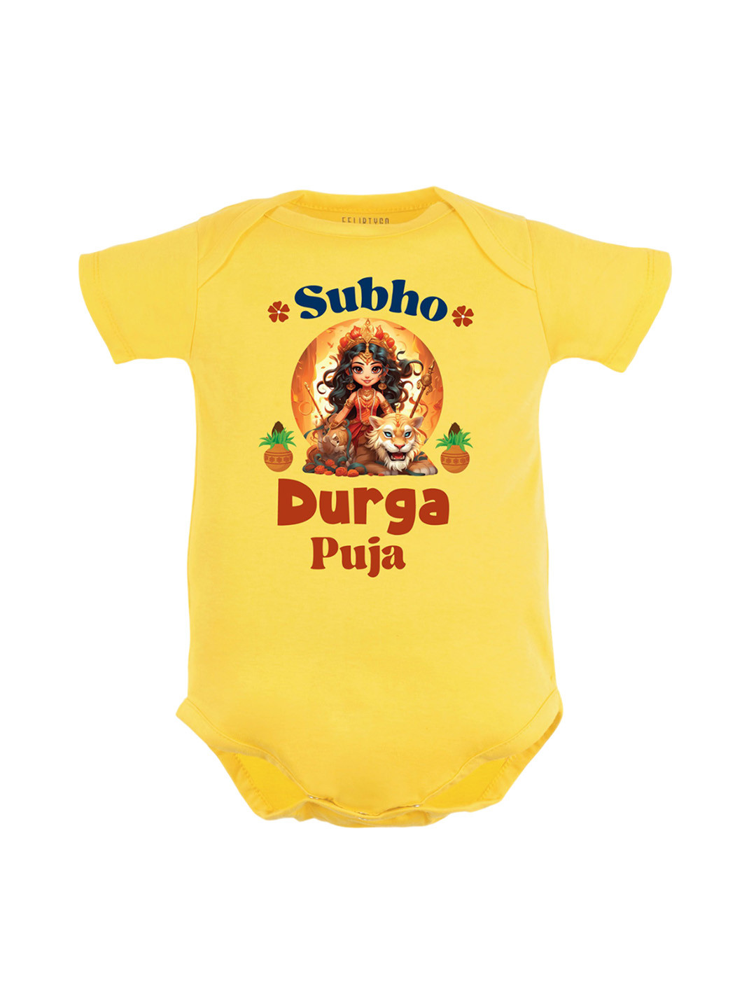 

FFLIRTYGO Infant Cotton Durga Puja Special Body Suit, Yellow