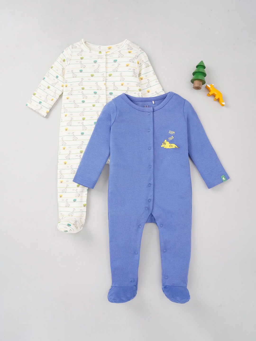 

Ed-a-Mamma Baby Boys Pack of 2 Printed Sleepsuit, White