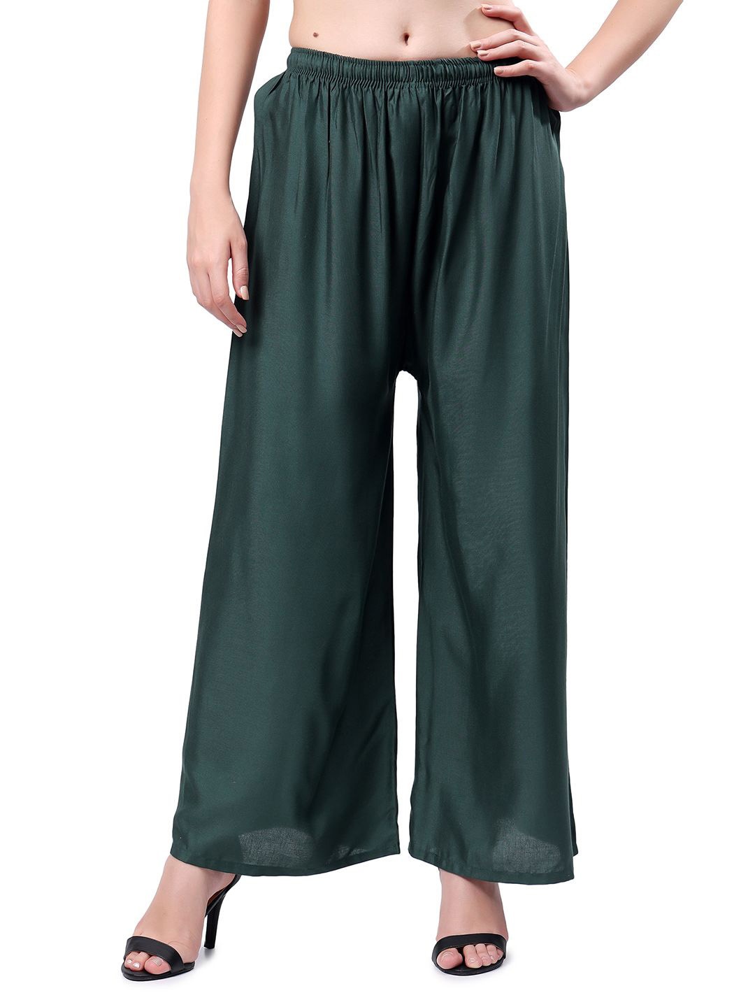 

Keviv Women Wide Leg Knitted Palazzos, Green