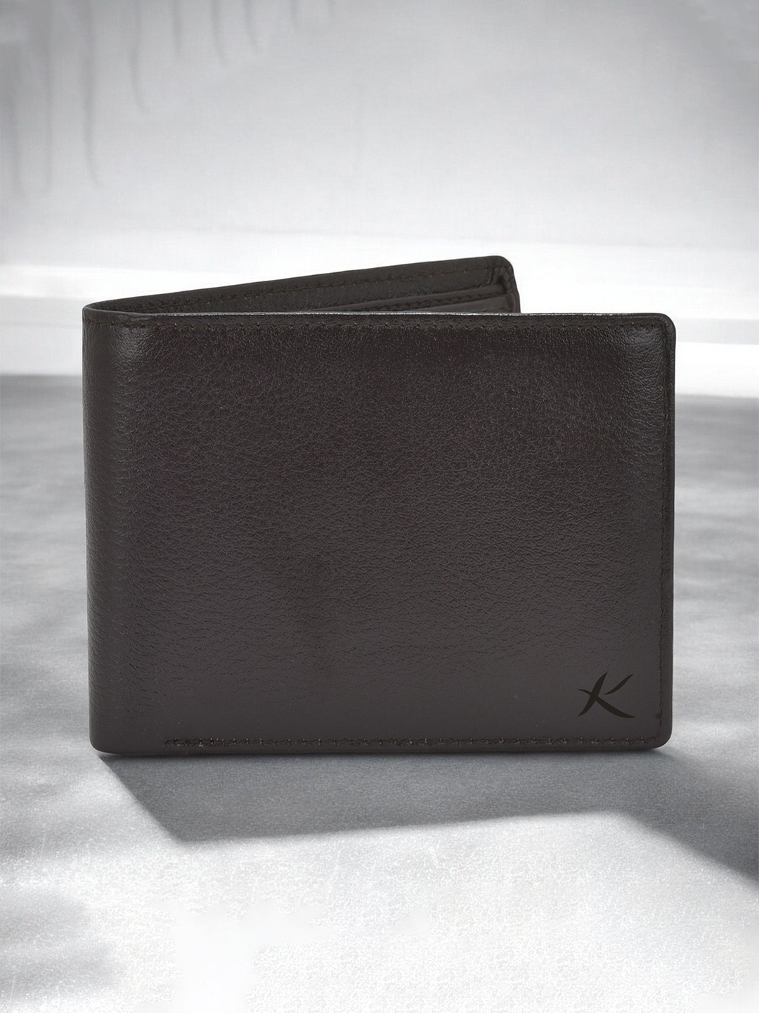 

Kastner Men Textured Cut Work Leather Two Fold Wallet, Brown