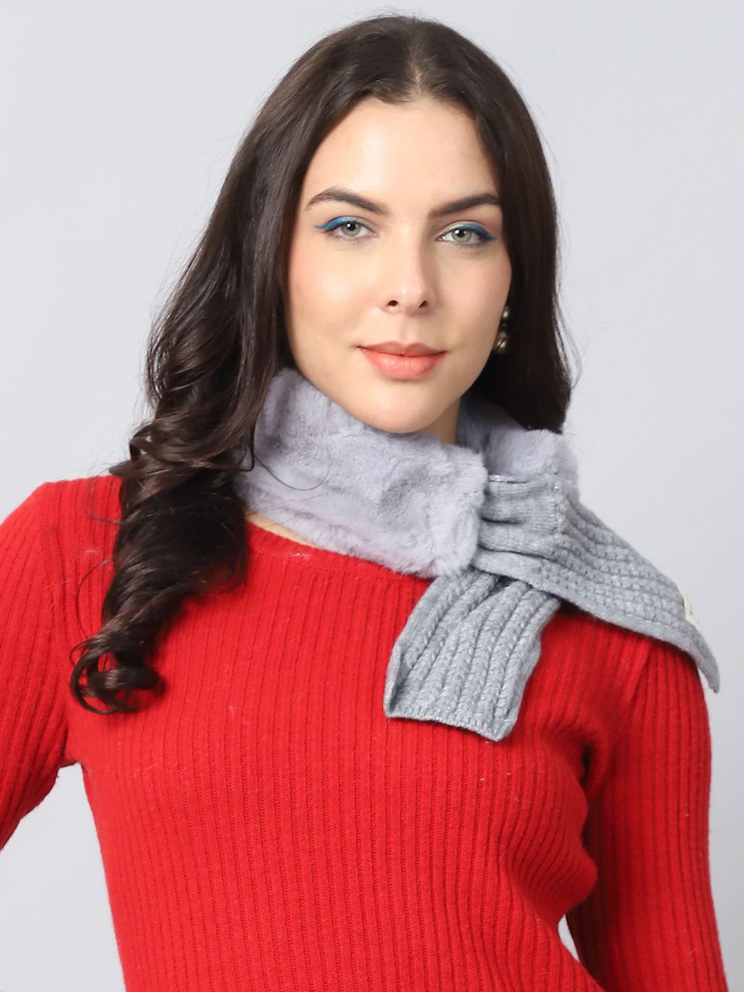 

ELLIS Women Self Design Acrylic Mufflers, Grey