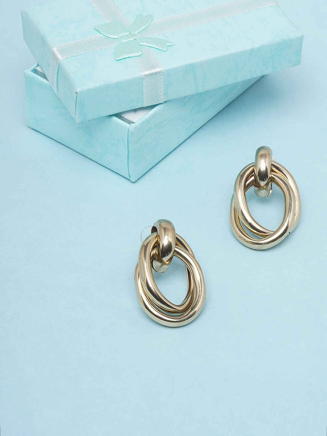 

KPOP Circular Drop Earrings, Gold