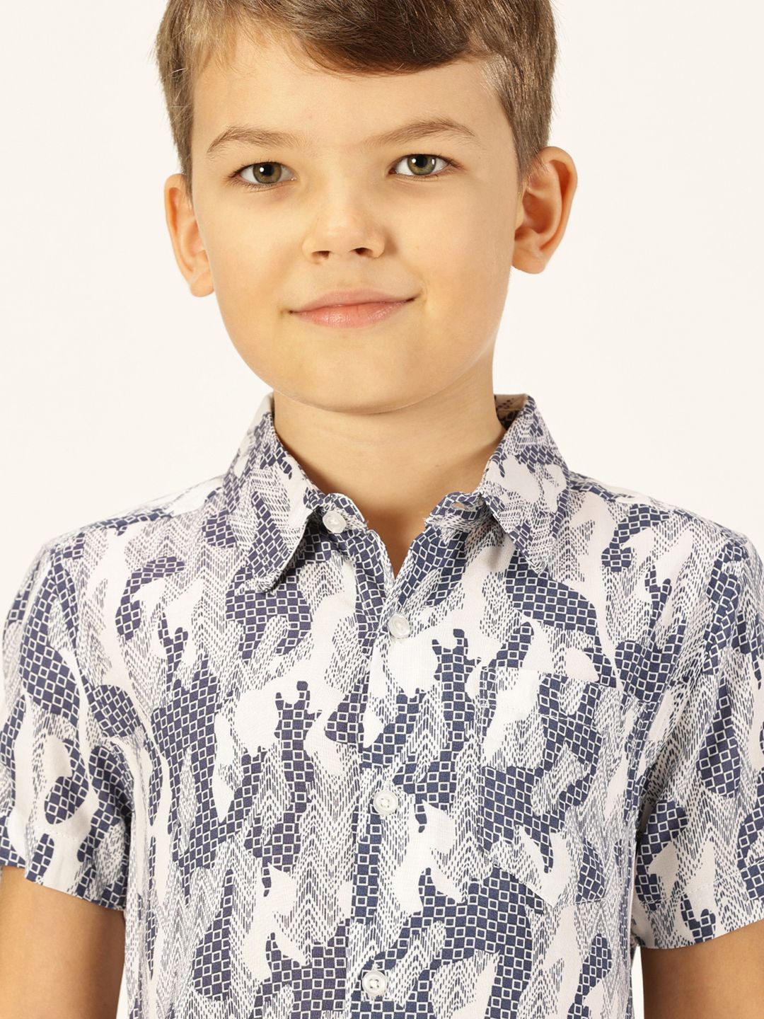 

Killer Boys Premium Spread Collar Abstract Printed Cotton Casual Shirt, White