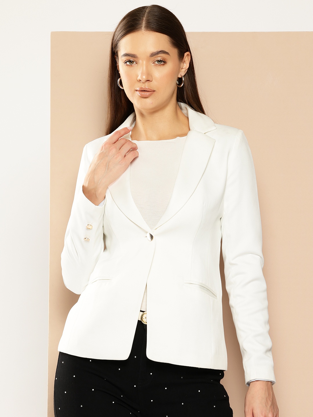 

WESTCLO Slim-Fit Single-Breasted Blazer, White