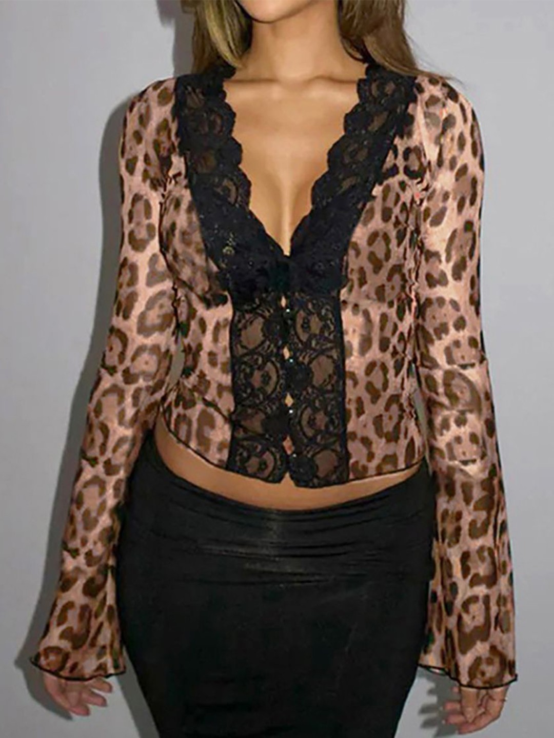 

StyleCast x Revolte Women Animal Printed V-Neck Top, Brown