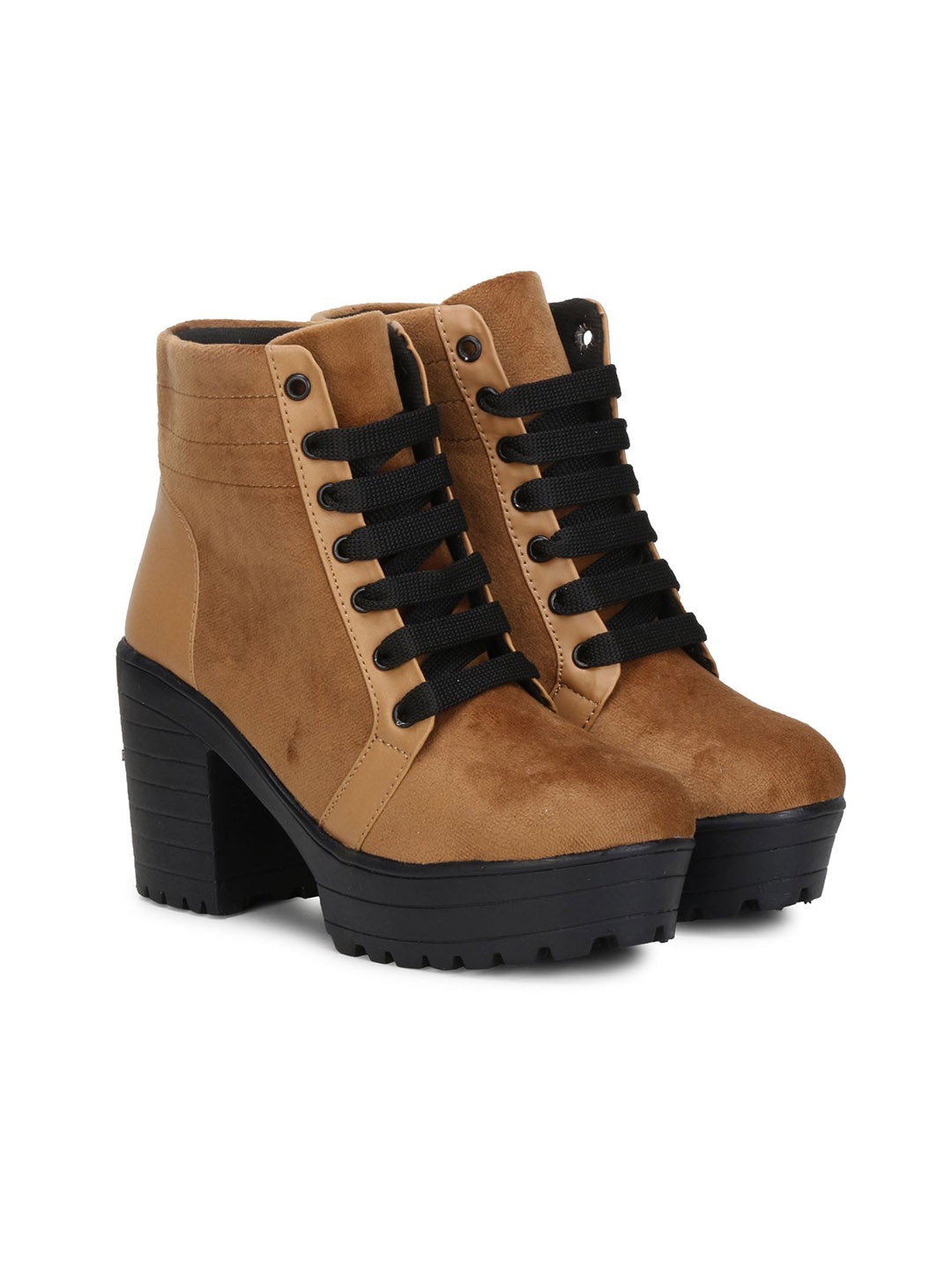 

TRY FEET Women Casual Platform Regular Boots, Tan