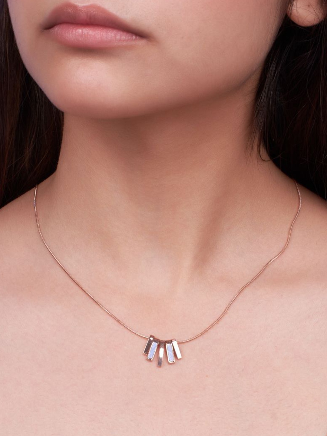 

SALTY Stainless Steel Graceful Arch Necklace, Rose gold