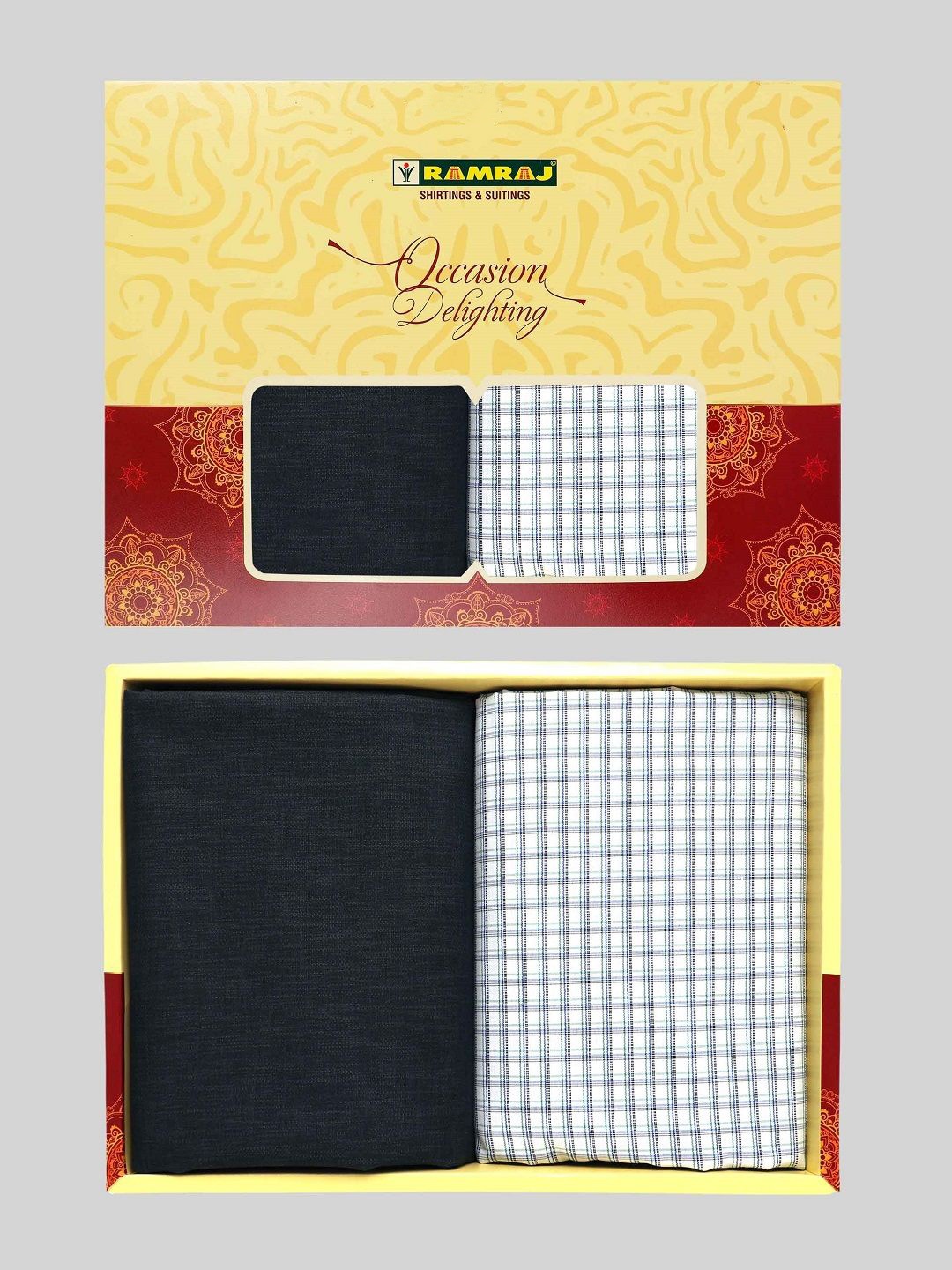 

Ramraj Men Checked Cotton Shirt and Trousers Clothing Fabric, White