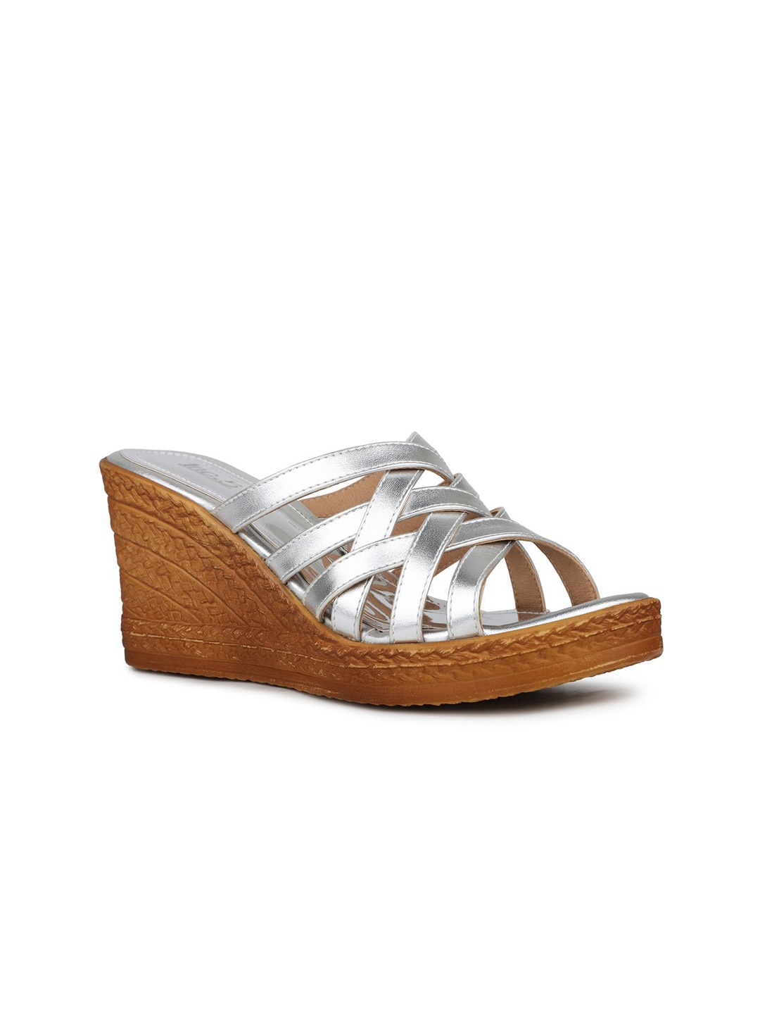 

Inc 5 Strappy Open toe Wedge Heel Mules, Silver