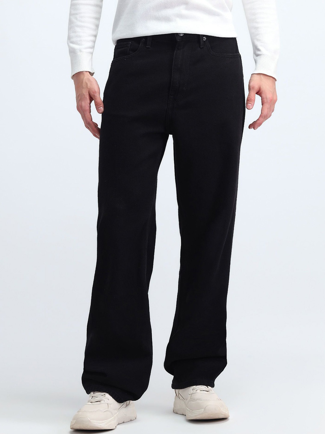 

Flying Machine Men Stretchable Cotton Jeans, Black