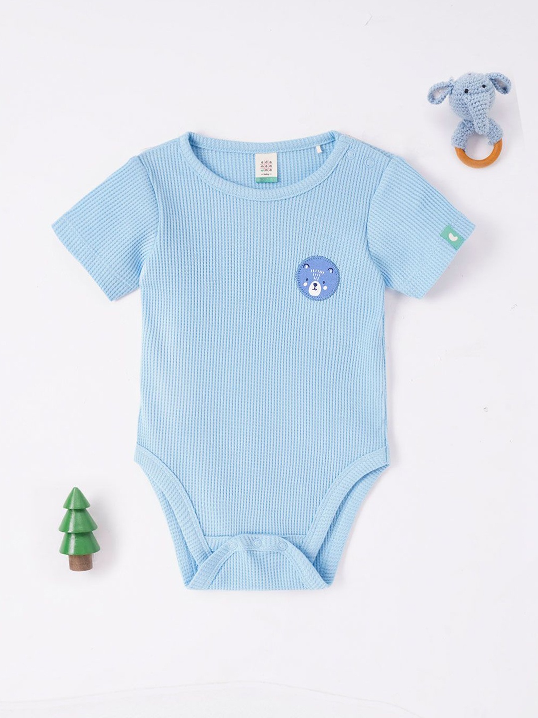 

Ed-a-Mamma Baby Boys Printed Cotton Bodysuit, Blue