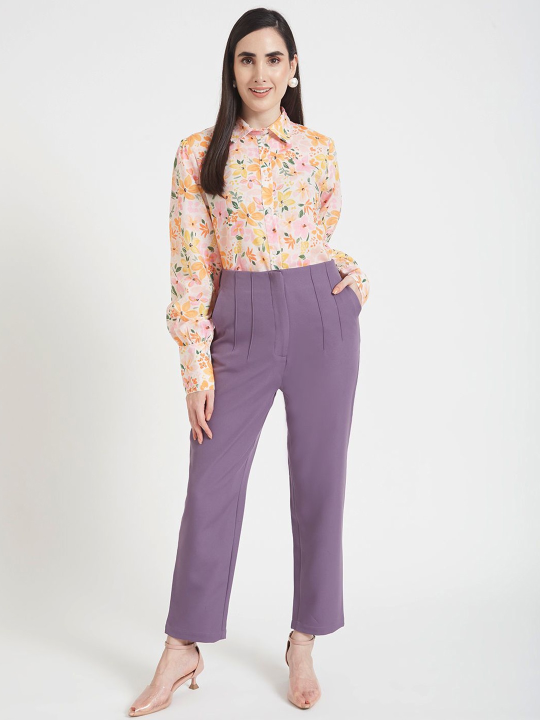 

AMSWAN Women Classic Floral Opaque Printed Casual Shirt, Multi