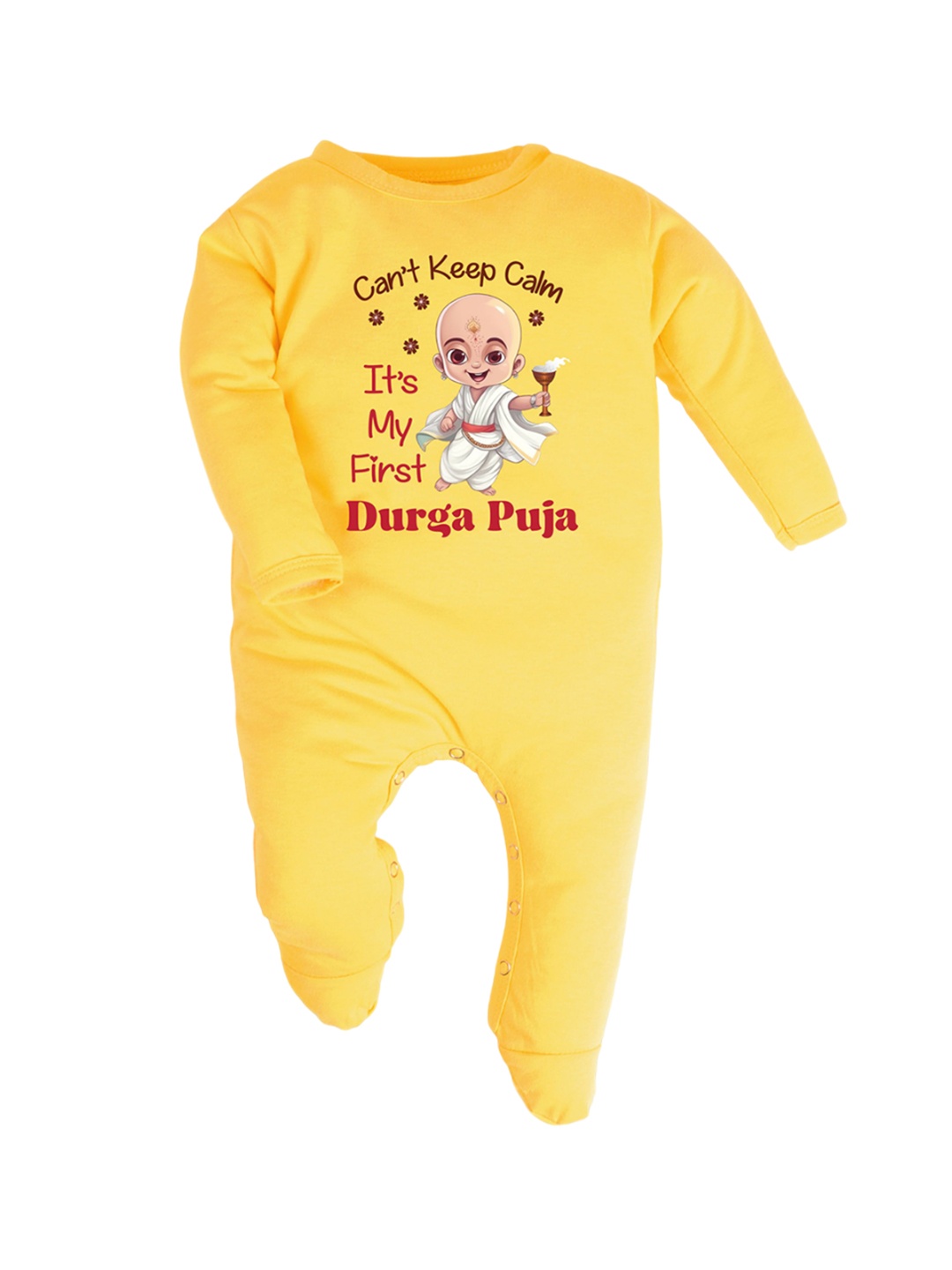 

FFLIRTYGO Infants Printed Cotton Sleepsuits, Yellow
