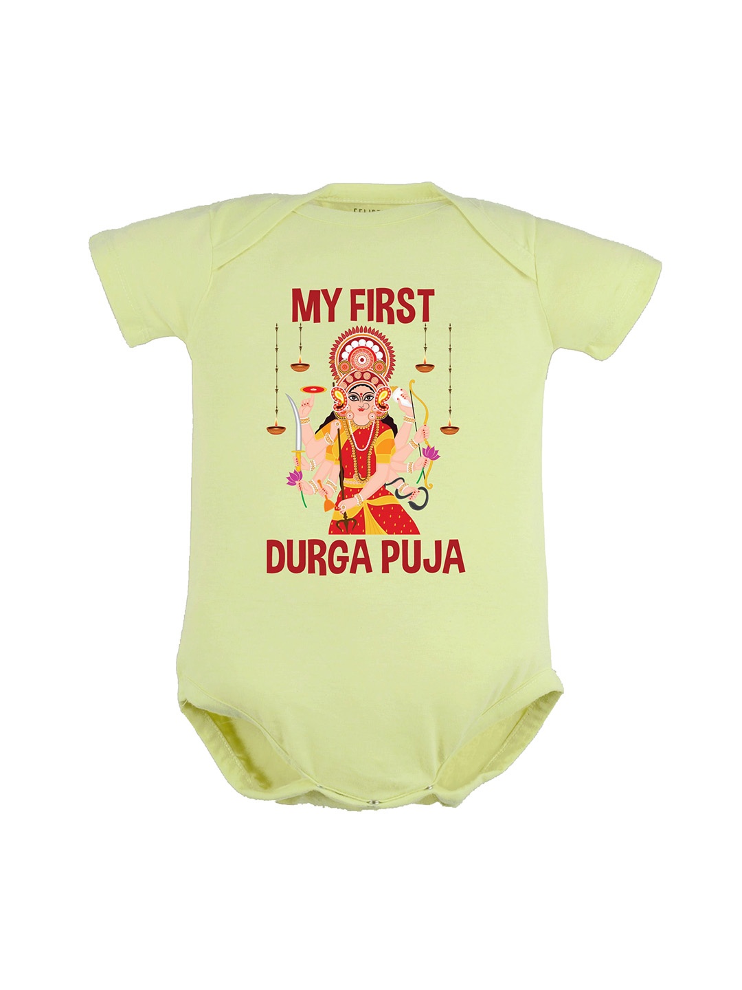 

FFLIRTYGO Infants Durga Puja & Navratri Special Printed Cotton Bodysuit, Green