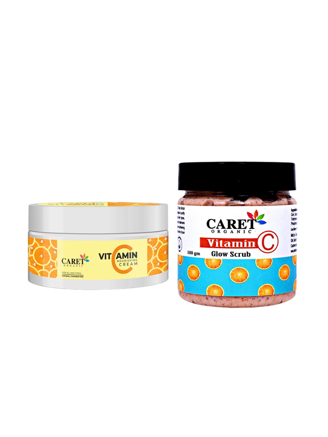 

CARET ORGANIC Set Of 2 Vitamin C Nourishing Cream- 100 g & Vitamin C Glow Scrub- 100 g, White