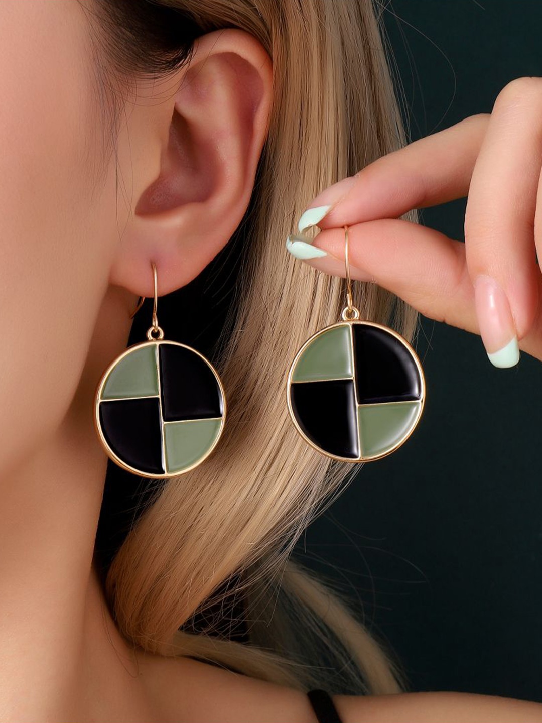 

SALTY Affluent Luxury Circular Drop Earrings, Gold
