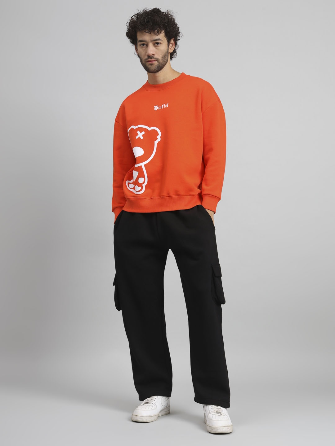 

GRIFFEL Men Printed Knitted Tracksuits, Orange