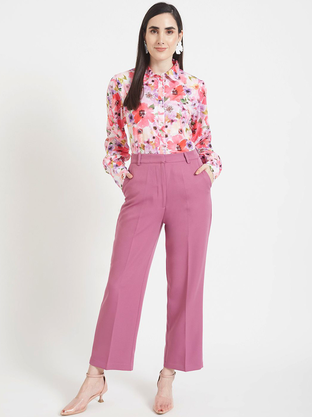 

AMSWAN Women Classic Floral Opaque Printed Casual Shirt, Multi